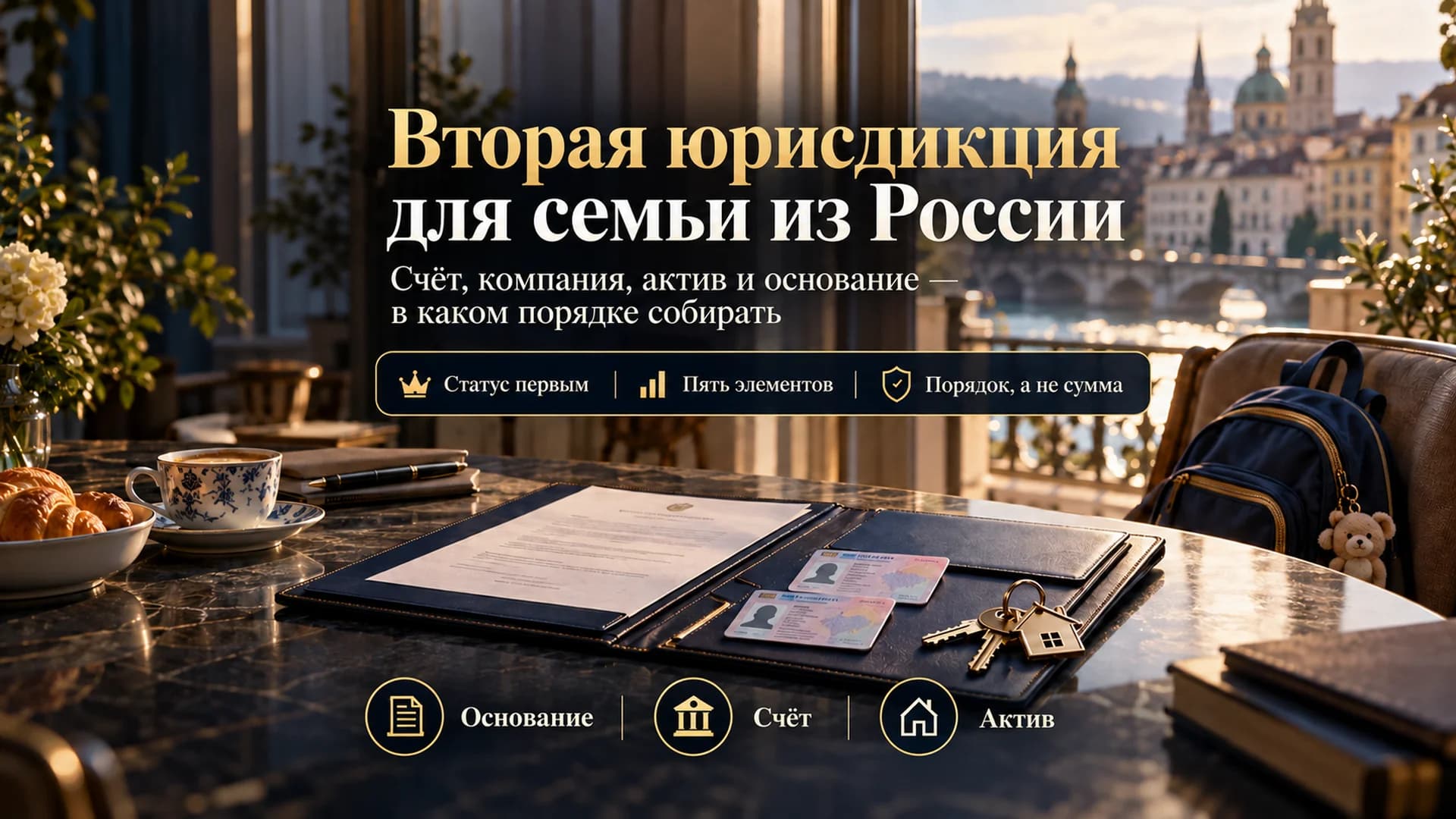 Вторая юрисдикция для семьи из России: счёт, компания, актив и основание — в каком порядке собирать