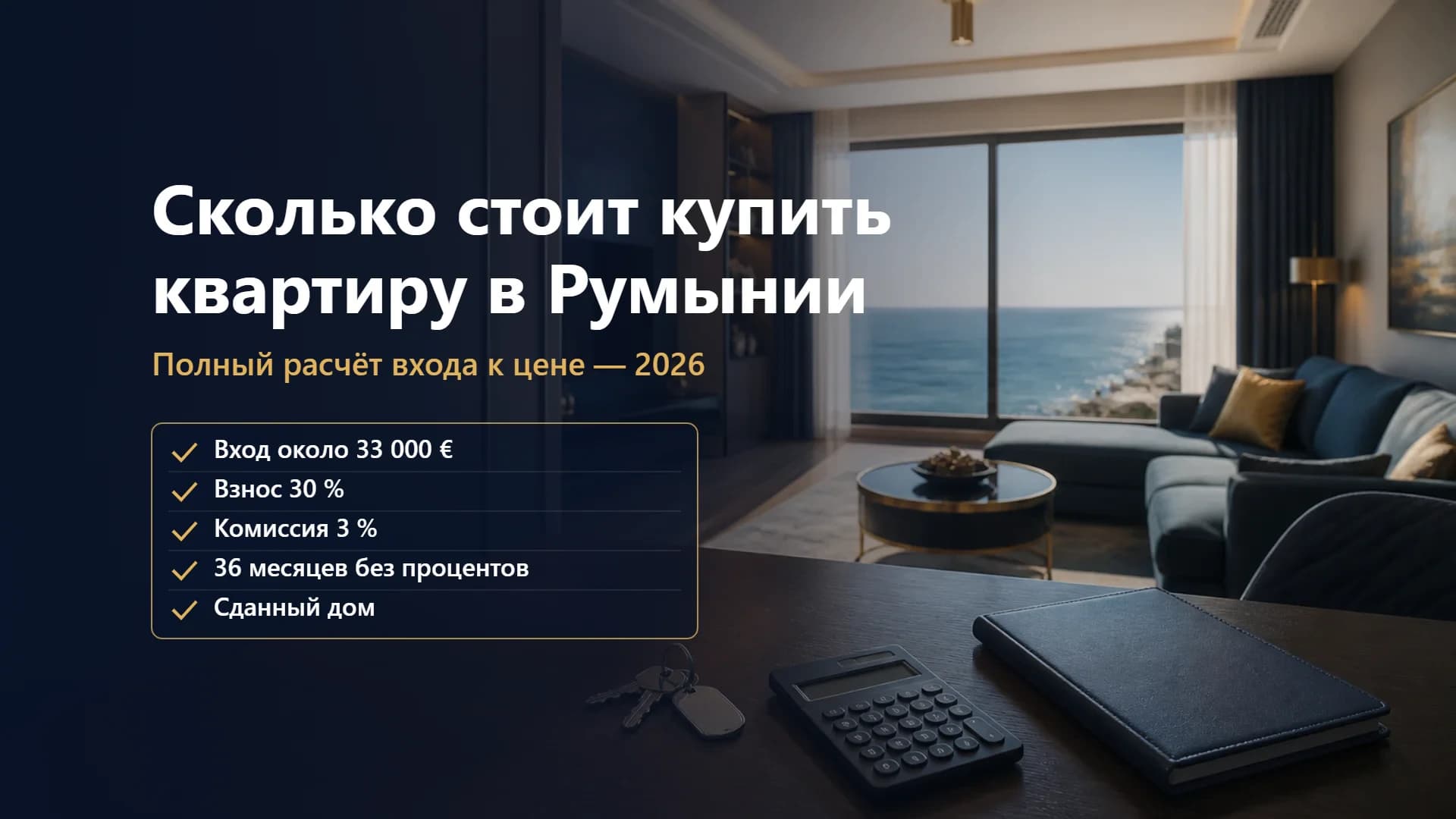 Сколько стоит купить квартиру в Румынии в 2026 году: полный расчёт входа к цене