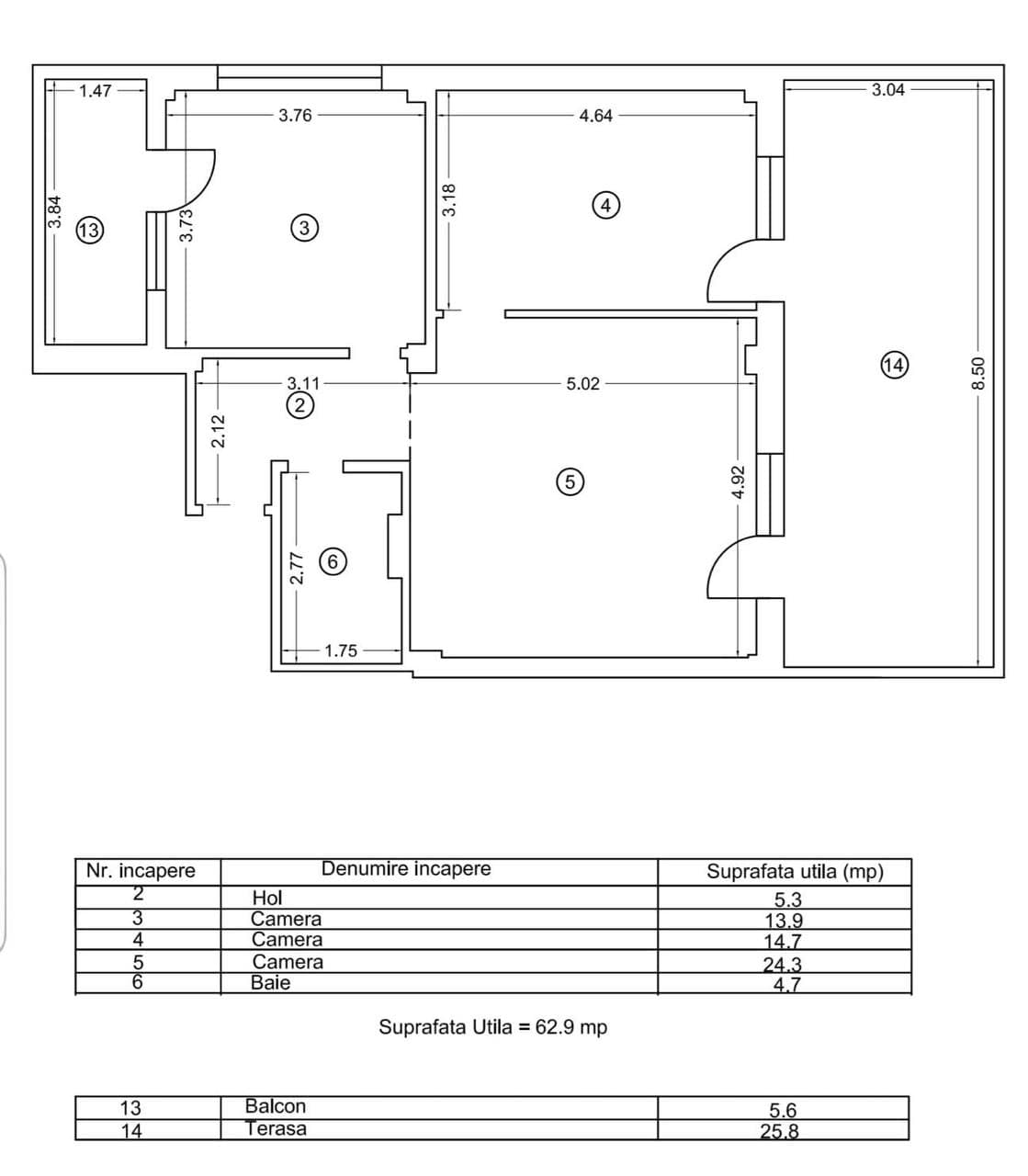Квартира в Mamaia, 3 комн., 63 м² — фото 9
