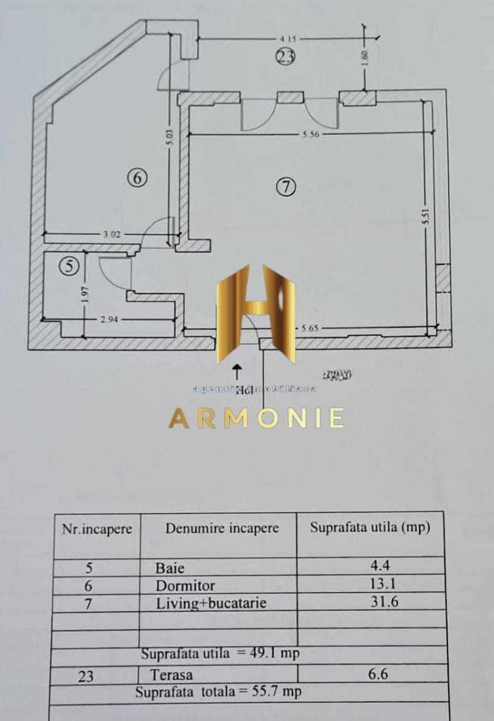 Квартира в Mamaia, 2 комн., 49 м² — фото 5