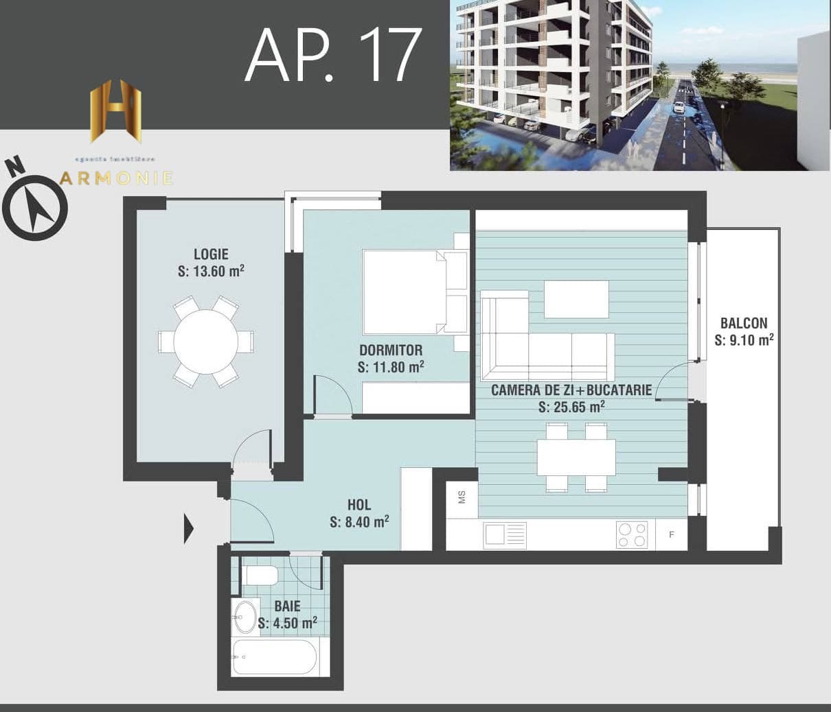 Квартира в Mamaia, 2 комн., 85 м² — фото 2