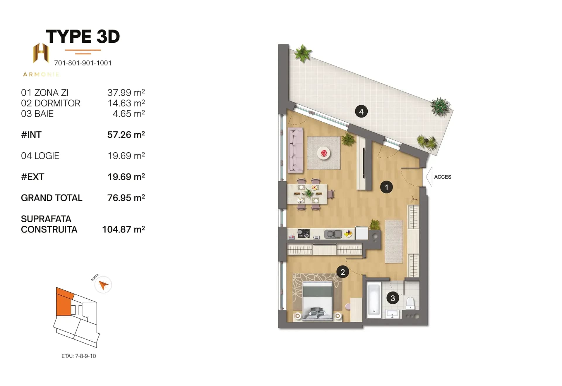 Квартира в Constanta, 2 комн., 60 м² — фото 6