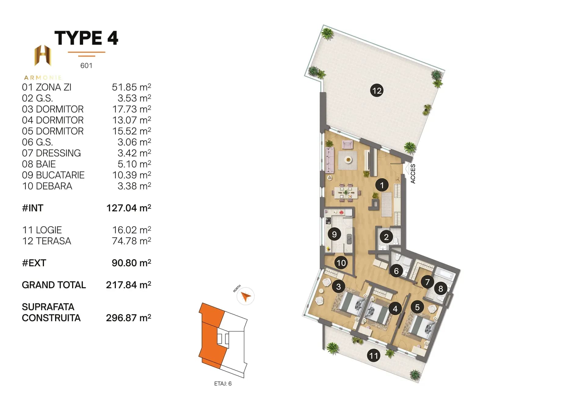 Квартира в Constanta, 2 комн., 60 м² — фото 7