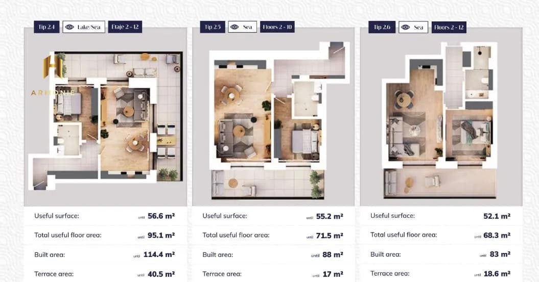 Квартира в Mamaia, 2 комн., 50 м² — фото 4